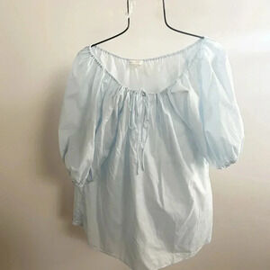 Ann Mashburn blue‎ blouse small